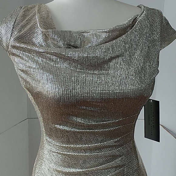 Tahari ASL, Metallic Long Gown, Sz 2 - Picture 3 of 16